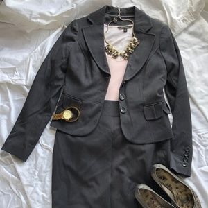 The Limited Dark Grey Skirt Suit